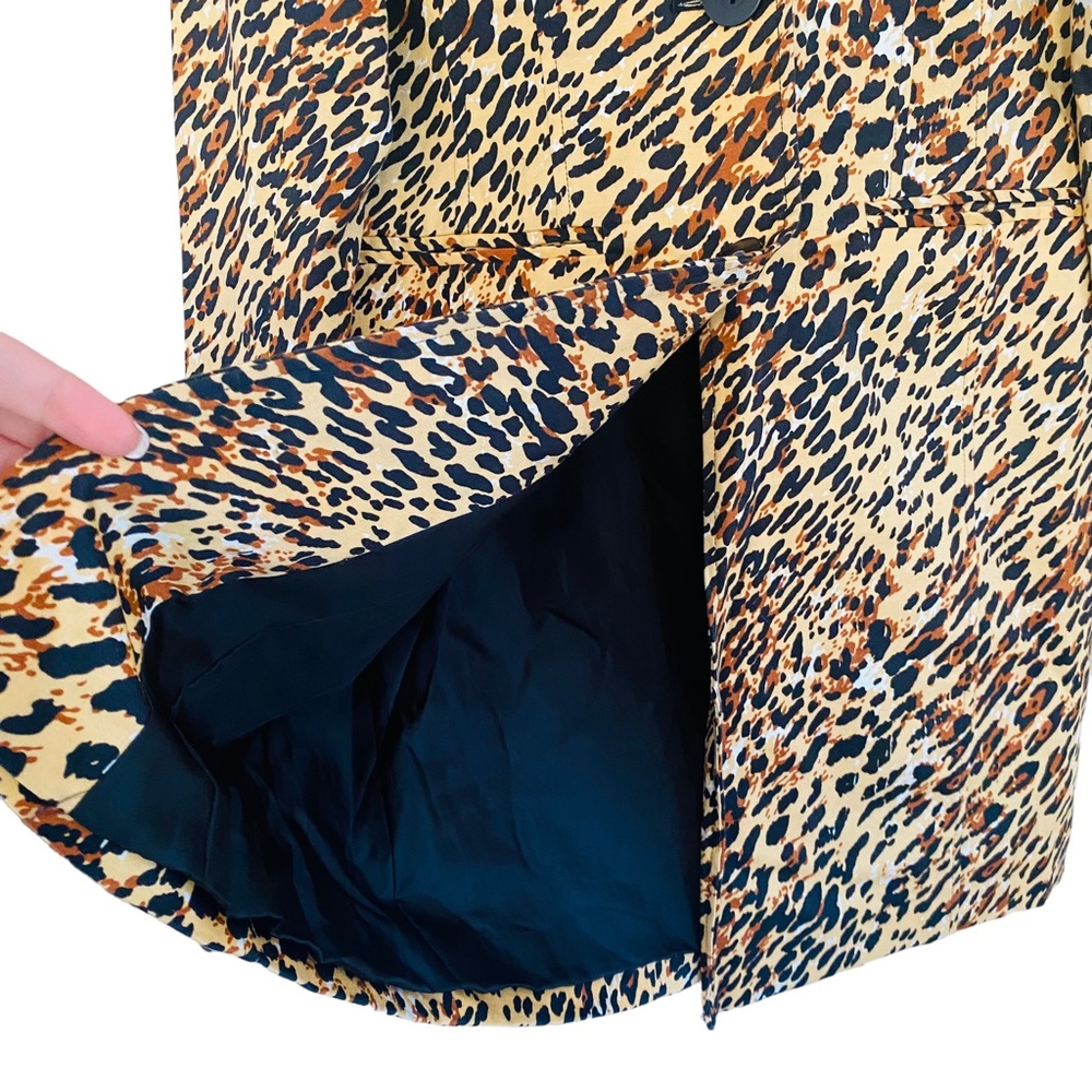 Worthington Stretch Leopard Animal Print Button Down Front Pocket Jacket Size XS - Picture 7 of 9